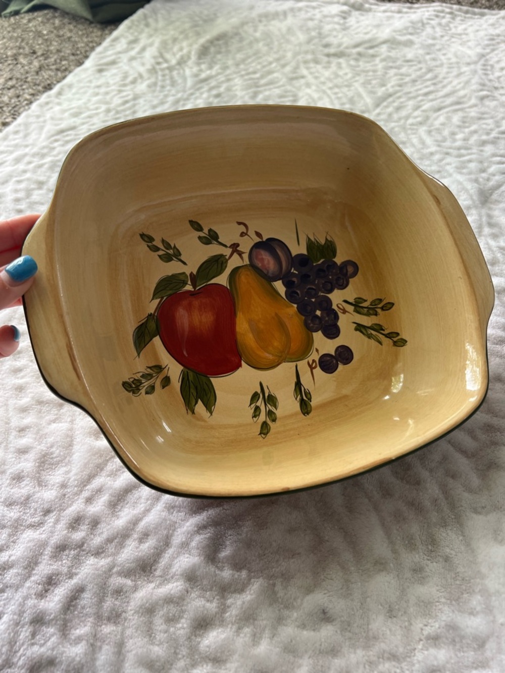 Home Trends Granada Design Square Stoneware Casserole Dish 10” x 9”